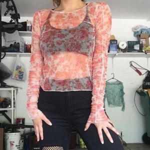 See-through floral top
